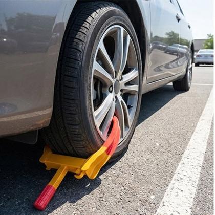 Imagem de Trava de Pneu Universal Bloqueador De Roda Moto Carro Antifurto Roubo Estacionamento Reboque Seguranca Veiculo Auto