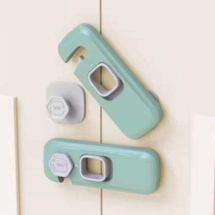 Imagem de Trava de Segurança Geladeira Gaveta Kit 3 unidades Protege Bebe Criança Evita Acidente Armario Fechadura Porta Multiuso Resistente