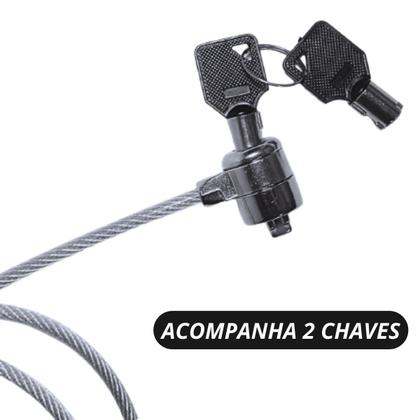 Imagem de Trava De Segurança Notebook Pc Cadeado 2 Chaves Cabo De Aço