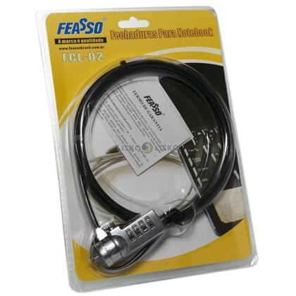 Imagem de Trava De Segurança Para Notebook Com Senha 1,5M Feasso Fcl02