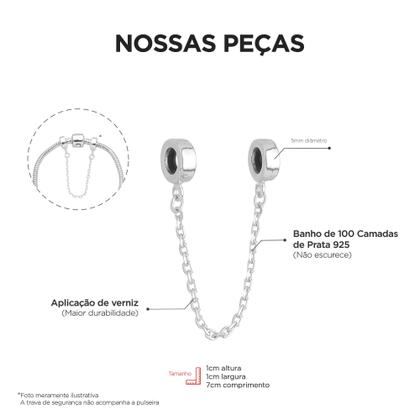 Imagem de Trava de Segurança Para Pulseira Banhado a Prata 925
