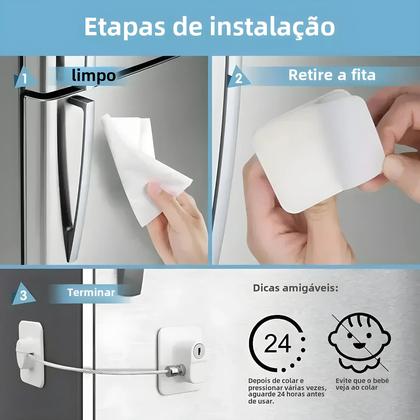 Imagem de Trava De Segurança Para Refrigerador Para Bebês, Trava De Armário Infantil, Trava De Porta De