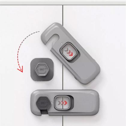 Imagem de Trava de Segurança Porta Geladeira Kit 2 unidades Protege Criança Bebe Fechadura Armario Gaveta Resistente Multiuso