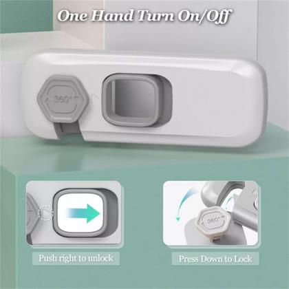 Imagem de Trava de Segurança Porta Geladeira Kit 2 unidades Protege Criança Bebe Fechadura Armario Gaveta Resistente Multiuso