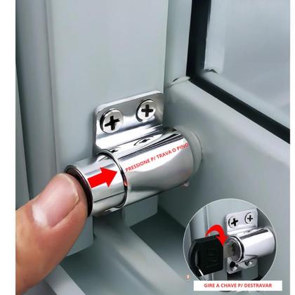 Imagem de Trava De Segurança Porta Janela De Correr Fechadura Interna - feck