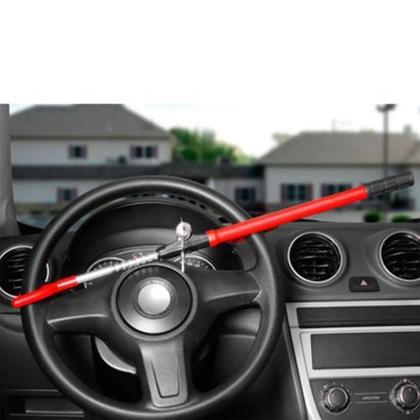 Imagem de Trava de Volante Anti Furto Universal Cinoy YN-TV001 Vermelho com 2 Chaves Tetra