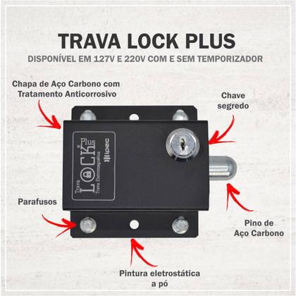 Imagem de Trava eletromagnetica lock plus sem temporizador 127v ipec