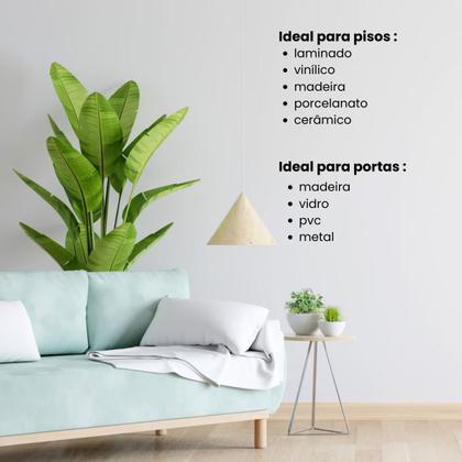 Imagem de Trava Fixador Porta Vidro Madeira Magnético Comfort Door Sem Furar O Chão Com Adesivo Oferta