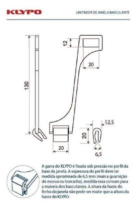 Imagem de Trava Limitador de Abertura 13cm para Janela MaximAr e Basculante  ABS com Proteção UV