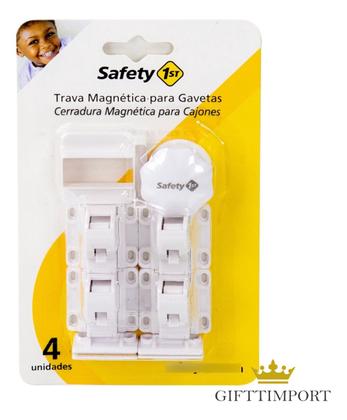 Imagem de Trava Magnética 4 Peças P/ Gaveta Armário White Safety 1st