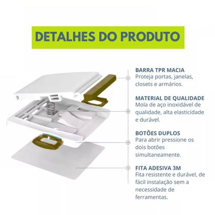 Imagem de Trava para Janela Porta Deslizante Bebe Criança Pet Segurança Bloqueio Fechadura Porta de Correr Armario Guarda Roupa Proteçao Resistente Seguro