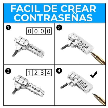 Imagem de Trava para Notebook com Senha Proteção em aço com 1,10mts