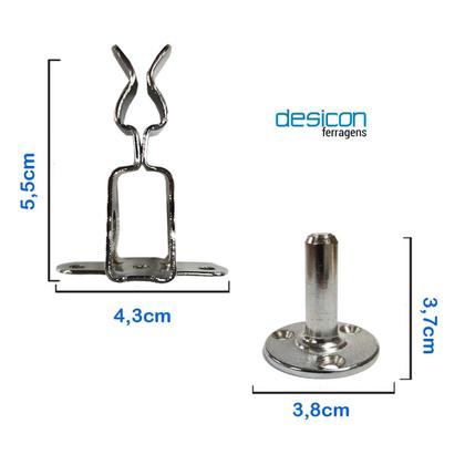 Imagem de Trava Porta Fixador de Parede Aço Carbono Cromado