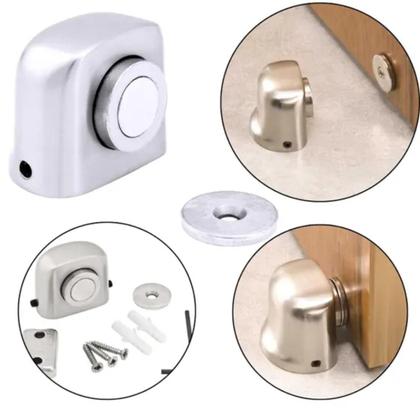 Imagem de Trava Porta Fixador De Porta Aluminio C/ Imã Não Deixa Bater Ideal Resistente