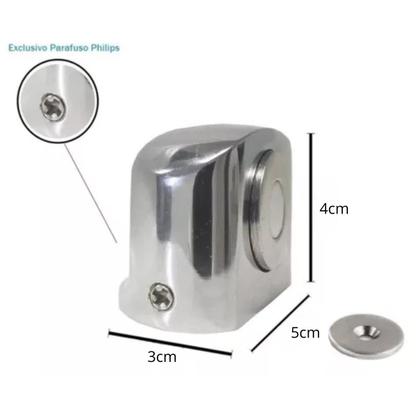 Imagem de Trava Porta Fixador De Porta Aluminio Com Imã Não Deixa Bater Ideal