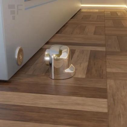 Imagem de Trava Porta Fixador De Porta Aluminio Com Imã Não Deixa Bater Ideal