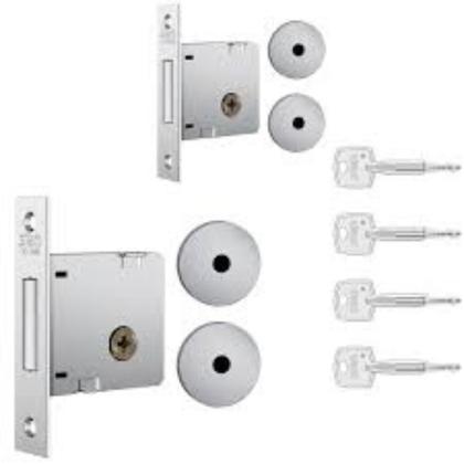 Imagem de Trava quadrupla stam inox 1004 roseta redodonda par