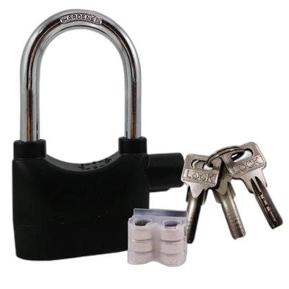 Imagem de Trava Sirene 110Db Anti-Furto Moto Portão Aço Corrente Prova