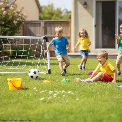 Imagem de Trave Futebol Chute a Gol Infantil Com Bola e Bomba de Ar