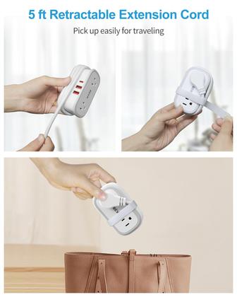 Imagem de Travel Power Strip BEVA BV4U2S-C 2 tomadas CA 3 portas USB
