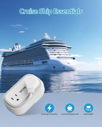 Imagem de Travel Power Strip BEVA BV4U2S-C 2 tomadas CA 3 portas USB