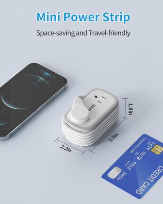 Imagem de Travel Power Strip BEVA BV4U2S-C 2 tomadas CA 3 portas USB