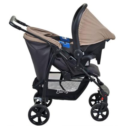 Imagem de Travel System Burigotto Carrinho De Bebê Com Bebê Conforto Ecco + Touring X Cinza Bege