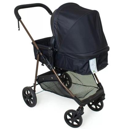 Travel System Galzerano Carrinho de Bebê Napoli Preto com Cobre Imagem de Travel System Galzerano Carrinho de Bebê Napoli Preto com Cobre