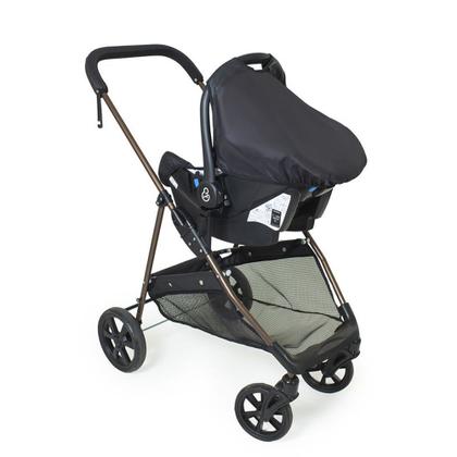 Travel System Galzerano Carrinho de Bebê Napoli Preto com Cobre Imagem de Travel System Galzerano Carrinho de Bebê Napoli Preto com Cobre