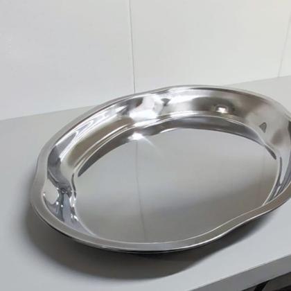 Imagem de Travessa Baixela Oval Aço Inox Reforçado Funda 51cm Grande