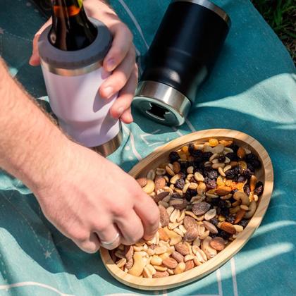 Imagem de Travessa de Bambu 23x15cm Plasvale Petisqueira Bandeja Oval Multiuso para Servir Decorar