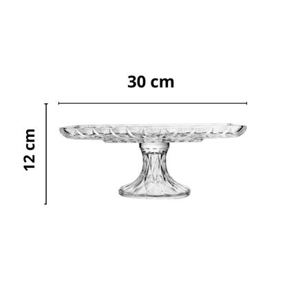 Imagem de Travessa de cristal com pé diamond 30cm 