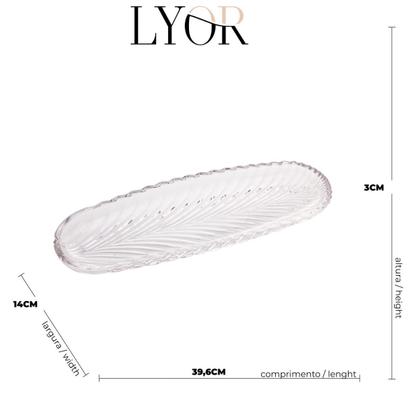 Imagem de Travessa de cristal leaf Folha lyor 39,5x14x3cm