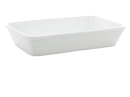 Imagem de Travessa de Porcelana Branca 750ml Refratário Pequeno Retangular Servir Mesa Posta Línea Lyor