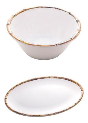 Imagem de Travessa Oval Melamina Bambu Asper 40 Cm - Mimo Style