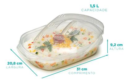 Imagem de Travessa Para Cozimento À Vapor Micro-ondas 1,5 L Nitron