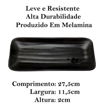 Imagem de Travessa Prato em Melamina Preto p/ Restaurante Japones