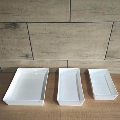 Imagem de Travessa Retangular 3l Branca Grande para Servir a Mesa Salada Sobremesa Risoto