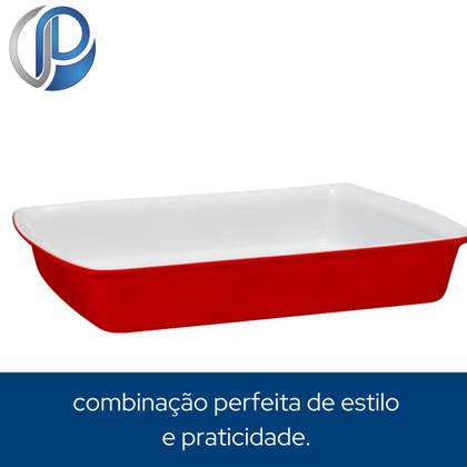 Imagem de Travessa Retangular Cerâmica 24cm Vermelho Ceraflame