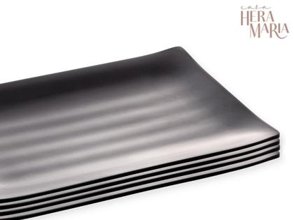 Imagem de TRAVESSA RETANGULAR DE MELAMINA TOQUIO PRETA 24,5cm x 16,5cm x 2,5cm