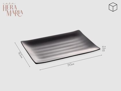 Imagem de TRAVESSA RETANGULAR DE MELAMINA TOQUIO PRETA 24,5cm x 16,5cm x 2,5cm