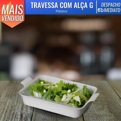 Imagem de Travessa Retangular G C/ Alças Branca Le Chef Tigela Para Servir Vasilha Cozinha