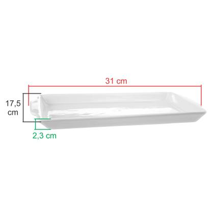 Imagem de Travessa Retangular Rasa Pequena Porcelana 31 cm