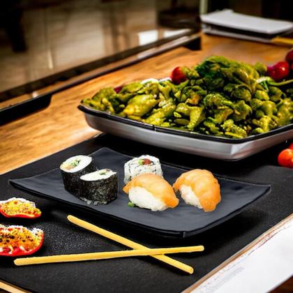 Imagem de Travessa Sushi Sashimi Retangular Melamina Profissional 25cm