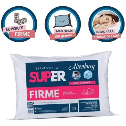 Imagem de Travesseiro Altenburg Suporte Super Firme Lavável 100 Algodão 48cm x 68cm
