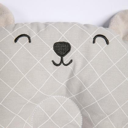 Imagem de Travesseiro Anatômico Bebê 100% Algodão 23x18cm Bordado Papi Friends