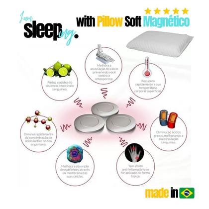 Imagem de Travesseiro Anti Apneia Magnetico SHOX Alivia Dor Ortopedico com capa