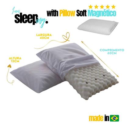 Imagem de Travesseiro Anti Apneia Magnetico SHOX Alivia Dor Ortopedico com capa