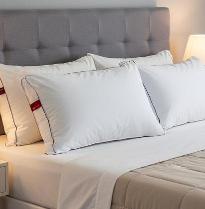 Imagem de Travesseiro Antiestresse Relaxante Zen Macios Branco Premium Hipoalergênico Alto Confortável Sleep