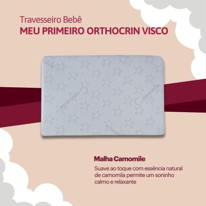 Imagem de Travesseiro Bebê Meu Primeiro Orthocrin Visco 35x55x4 Espuma Viscoelástica Certificada